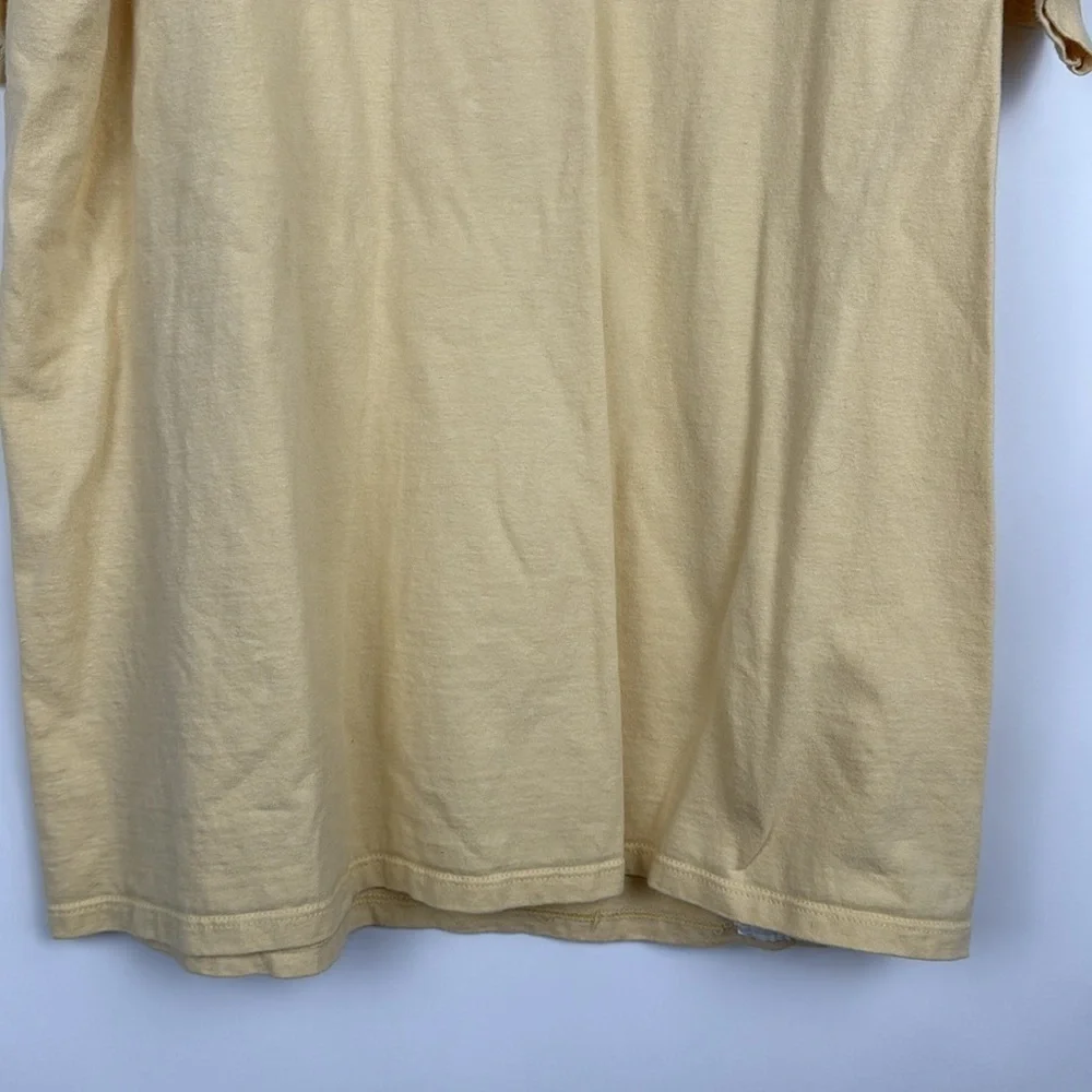 Champion Logo Short Sleeve Crewneck Athletic Knit Tee T Shirt in Yellow Size M - Picture 3 of 9